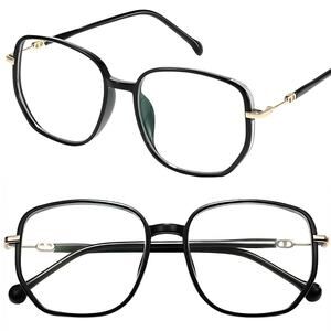Black & Clear Square Sunglasses Oversized Retro Vintage For Women Stylish Trendy